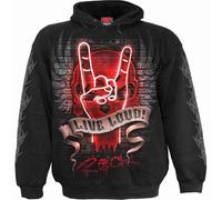 Spiral Direct Men's Live Loud Hoodie in Black | Size: Small Spiral Direct Black S