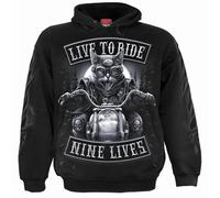 Spiral Direct Men's Nine Lives Hoodie in Black | Size: Small Spiral Direct Black S