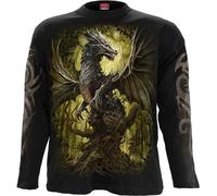 Spiral Direct Men's Oak Dragon Long-Sleeved T-Shirt in Black | Size: Medium Spiral Direct Black M