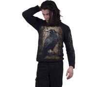Spiral Direct Men's Raven Wise Back Print Long-Sleeved T-Shirt in Black | Size: 2XL Spiral Direct Black 2XL