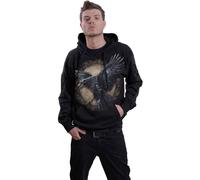 Spiral Direct Men's Raven Wise Back Print Pullover Hoodie in Black | Size: Medium Spiral Direct Black M