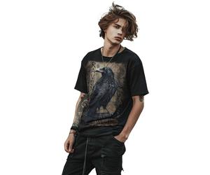 Spiral Direct Men's Raven Wise Back Print T-Shirt in Black | Size: Large Spiral Direct Black L