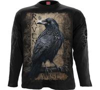 Spiral Direct Men's Raven Wise Long-Sleeved T-Shirt in Black | Size: 2XL Spiral Direct Black 2XL