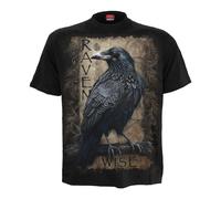 Spiral Direct Men's Raven Wise T-Shirt in Black | Size: 3XL Spiral Direct Black 3XL