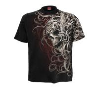 Spiral Direct Men's Skull Shoulder Wrap T-Shirt in Black | Size: Small Spiral Direct Black S