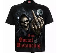 Spiral Direct Men's Social Distance Short-Sleeved T-Shirt in Black | Size: Small Spiral Direct Black S