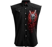 Spiral Direct Men's Tomb Of Rock Stone Wash Sleeveless Shirt in Black | Size: 2XL Spiral Direct Black 2XL