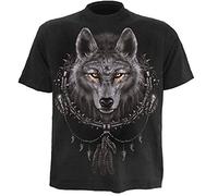 Spiral Direct Men's Tr292600 T-Shirt, Black (Wolf Dreams), L
