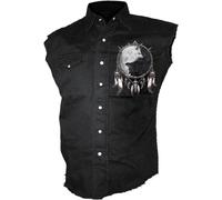 Spiral Direct Men's Wolf Chi Stone Wash Sleeveless Shirt in Black | Size: Medium Spiral Direct Black M
