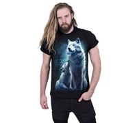 Spiral Direct Men's Wolf Guardian Back Print T-Shirt in Black | Size: Large Spiral Direct Black L