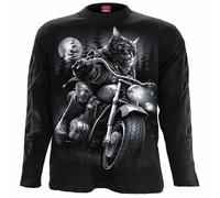 SPIRAL DIRECT NINE LIVES Long Sleeve T-Shirt/Vampier Cat/Biker/Bike/Rout66/Top