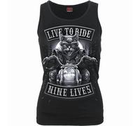 Spiral Direct NINE LIVES - Razor Back Top Black - S - Digital