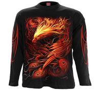 SPIRAL DIRECT PHOENIX ARISEN Long Sleeve T-Shirt/Tattoo/Bird/Yin Yang/Fire/Top