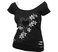 SPIRAL DIRECT Plain Ladies 2in1 Ripped/Goth/Dragon/Rock/Metal/Cat/Kitten/Top/Tee