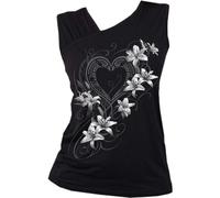 Spiral Direct PURE OF HEART - Gathered Shoulder Slant Vest Black - XXL - Digital - Digital