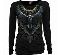 Spiral Direct RAVEN SKULL - Baggy Top Black - L - Digital - Digital