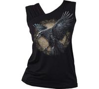 Spiral Direct RAVEN WISE - WINGS - Gathered Shoulder Slant Vest Black - XL - Digital - Digital