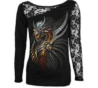 Spiral Direct RAZOR BACK - Lace One Shoulder Top Black - M - Screen