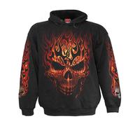 Spiral Direct Skull Blast Back & Sleeve Print Pull Over Hoodie in Black | Size: 5-6 Years Spiral Direct Black 5-6 Years