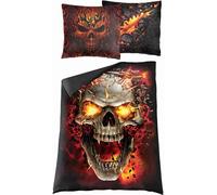 Spiral Direct Skull Blast Duvet Cover Set in Black | Size: Double Spiral Direct Black Double