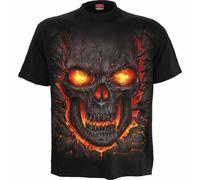 Spiral Direct Skull Lava Skeleton Fire Death Dark Fantasy Goth T Shirt M026M101