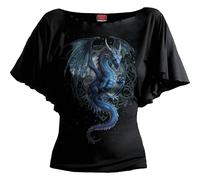 Spiral Direct STORM DRAGON - Boat Neck Bat Sleeve Top Black - M - Digital - Digital