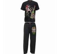 Spiral Men's Pyjama Set Triple 6 – 4pc Gothic – Black – Size M