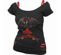 Spiral Direct TWEETY - BORN TO BE WILD - 2in1 Red Ripped Top Black - S - Digital - Digital