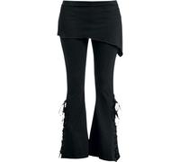 Spiral Women's Urban Fashion 2-in-1 Boot-Cut Micro Slant Skirt Leggings, Black, Size S
