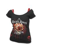 Spiral Direct Women's Assassin Five Finger Death Punch Ripped Short-Sleeved Top in Black | Size: Medium Spiral Direct Black M