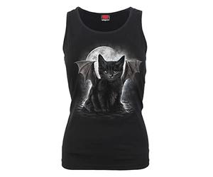 Spiral Direct Women's Bat Cat - Razor Back Top Black Regular Fit Vest Top, Black (Black 001), 12 (Manufacturer Size:M)
