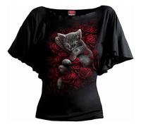 Spiral Direct Women's Bed Of Roses Top in Black | Size: Large Spiral Direct Black L