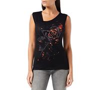 Spiral Direct Women's Burnt Rose - Gathered Shoulder Slant Vest Black Regular Fit Vest Top, Black (Black 001), 16 (Manufacturer Size:L)