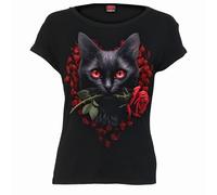 Spiral Direct Women's Cat´s Love T-Shirt in Black | Size: 2XL Spiral Direct Black 2XL