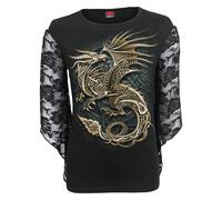 Spiral Direct Women's Celtic Dragon Long-Sleeved Top in Black | Size: XL Spiral Direct Black XL