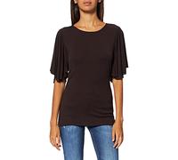 Spiral Direct Women's Gothic Elegance-Boat Neck Bat Sleeve Top T-Shirt, Brown (Chocolate 017), 8 (Size:S)