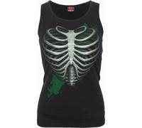 Spiral Direct Women's Heart Ribs Glow In The Dark Sleeveless Top in Black | Size: XL Spiral Direct Black XL