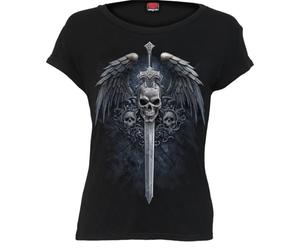 Spiral Direct Womens/Ladies Angel Sword T-Shirt (XL) (Black)