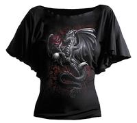 SPIRAL DIRECT Womens Latin Boatneck/Gothic/Dragon/Rock/Metal/Fairy/Angel/Top/Tee