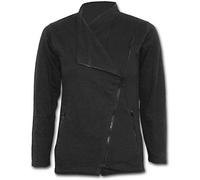Spiral Direct Women's Metal Streetwear - Slant Zip Women Biker Jacket Black College Jacket Jacket, Black (Black 001), 20 (Manufacturer Size:XL)