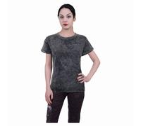 Spiral Direct Women's Plain Acid Wash T-Shirt in Black | Size: 2XL Spiral Direct Black 2XL
