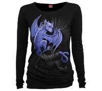 Spiral Direct Women's Pocket Dragon Baggy Long-Sleeved Top in Black | Size: Large Spiral Direct Black L