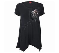 Spiral Direct Women's Pocket Kitten Short-Sleeved T-Shirt in Black | Size: Medium Spiral Direct Black M