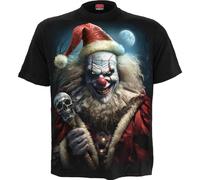 Spiral Direct Women's Santa Clown Back Print Short-Sleeved T-Shirt in Black | Size: 2XL Spiral Direct Black 2XL