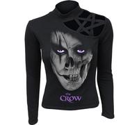 Spiral Direct Women's Skull Face The Crow Long-Sleeved T-Shirt in Black | Size: XL Spiral Direct Black XL