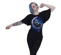 Spiral Direct Women's Velvet Moon Boat Neck T-Shirt in Black | Size: Large Spiral Direct Black L