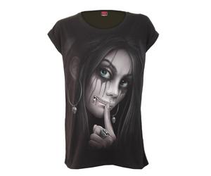 SPIRAL DIRECT ZIPPED TURNUP SLEEVE LOOSEFIT TEE/Face/Mask/Gothic/Face/Top/Tee