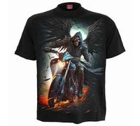 SPIRAL DIRECTNIGHT RIDER T-Shirt BikerGrim ReaperSkullSkeletonTattooTee/Top