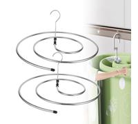 Spiral Drying Rack,Spiral Hangers For Sheets Drying,Space-Savin,Multi-Functional Use For Bedspreads Coverlets Mattresses Sofa Covers (SILVER, 2PCS)