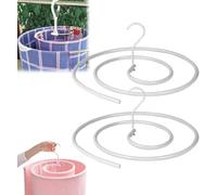 Spiral Drying Rack,Stainless Steel Spiral Drying Mount Laundry,Quilt Blanket Hanger,Space Saving Metal Hangers for Bedspreads Mattresses Sofa Covers Capes for Indoor & Outdoor Use (White, 2pcs)